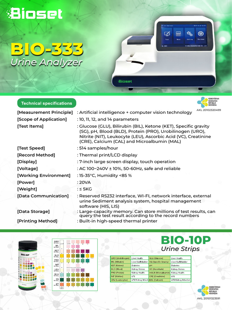 Brosur BIO 333 Urine Analyzer | PDF