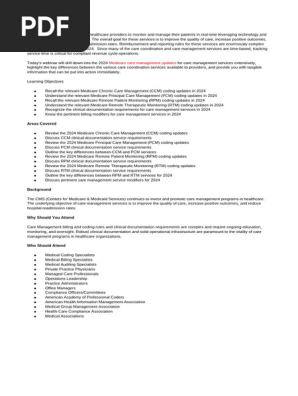 Medicare care management updates