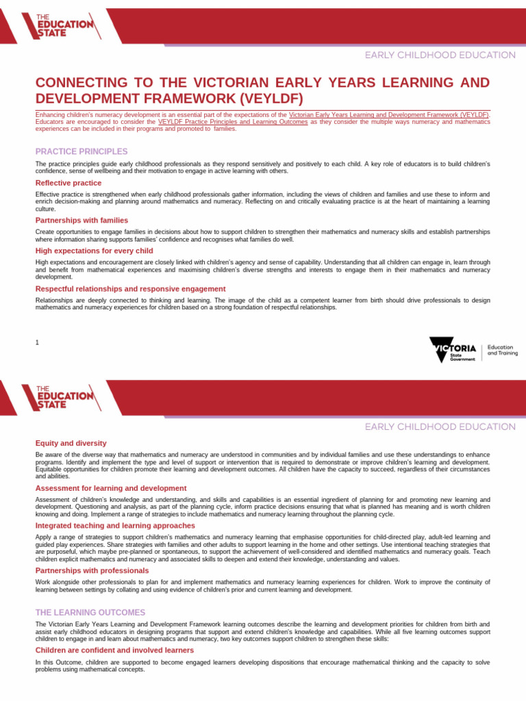 Connecting To The Victorian Early Years Learning and Development ...