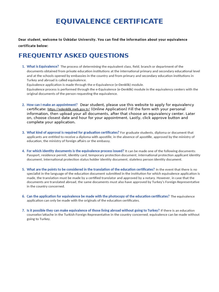 Equivalence Certificate Application Guide | PDF | Identity Document ...