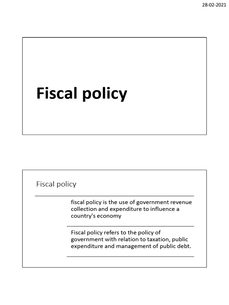 Understanding Fiscal Policy and Budgets | PDF | Taxes | Government ...