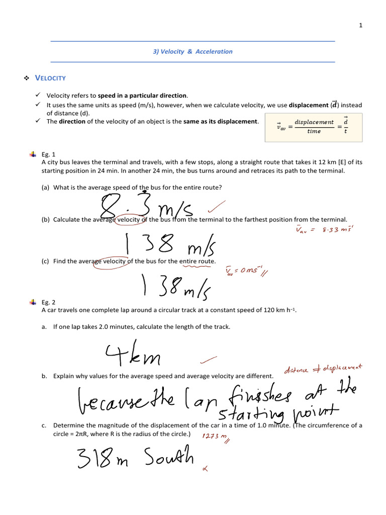 Velocity and Acceleration Explained | PDF | Acceleration | Velocity