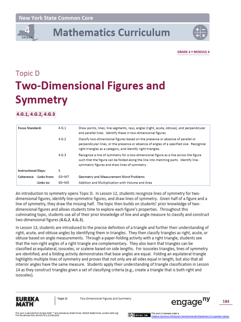 Math g4 m4 Topic D Overview | PDF | Triangle | Perpendicular