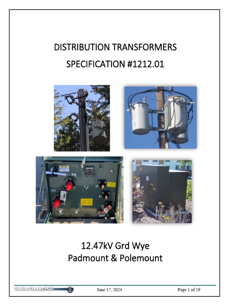1212 01 15kv GRD Wye Padmount Overhead Distribution Transformers | PDF ...