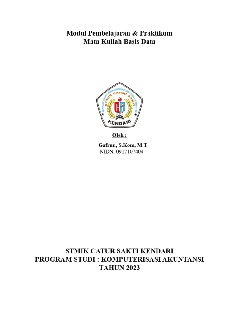 Bahan Ajar - Basis Data | PDF