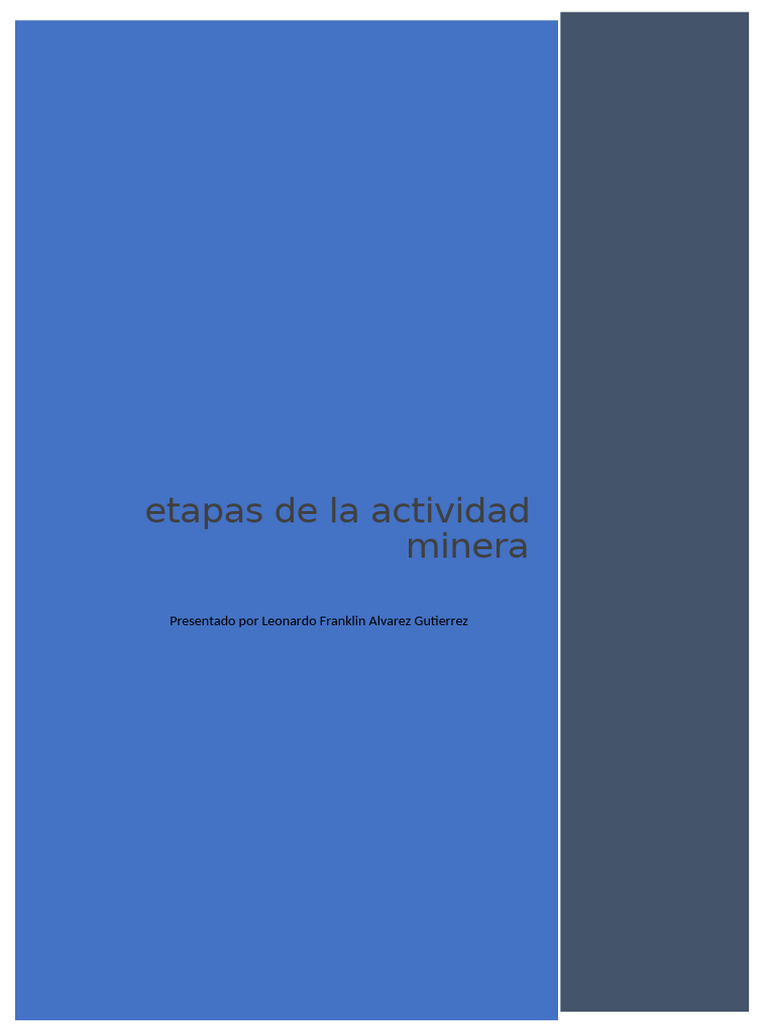 Etapas de La Actividad Minera ALVAREZ | PDF | Fundición | Cobre