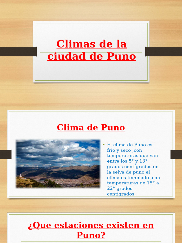 Climas de La Ciudad de Puno, Leni | PDF | Clima | Selva