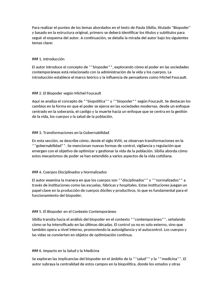 Biopoder según Foucault: Análisis y Contexto | PDF | Michel Foucault ...