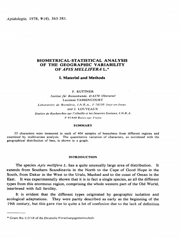 Geographic Variability of Honeybees | PDF | Statistics | Principal ...