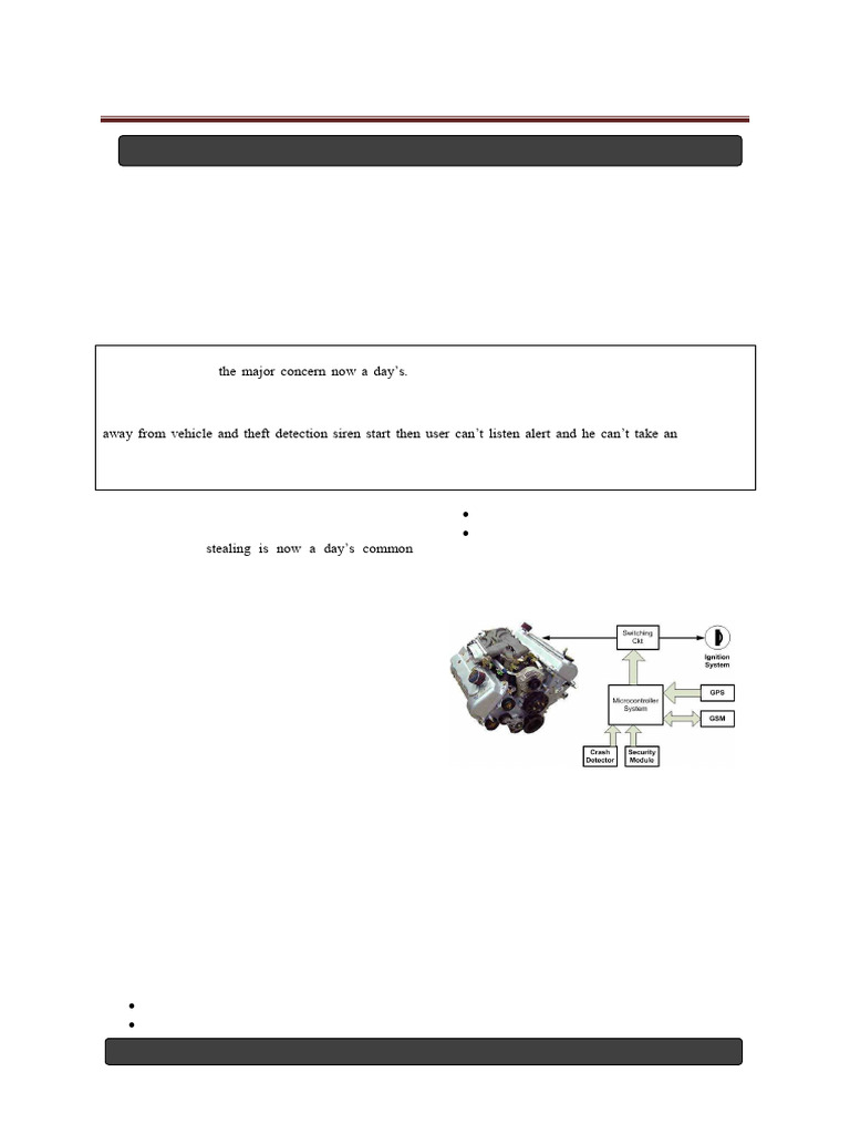 GSM & GPS Vehicle Security System | PDF | Modem | Global Positioning System