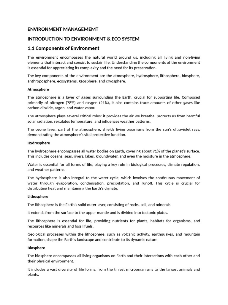 Understanding Environmental Components | PDF | Coal | Deforestation