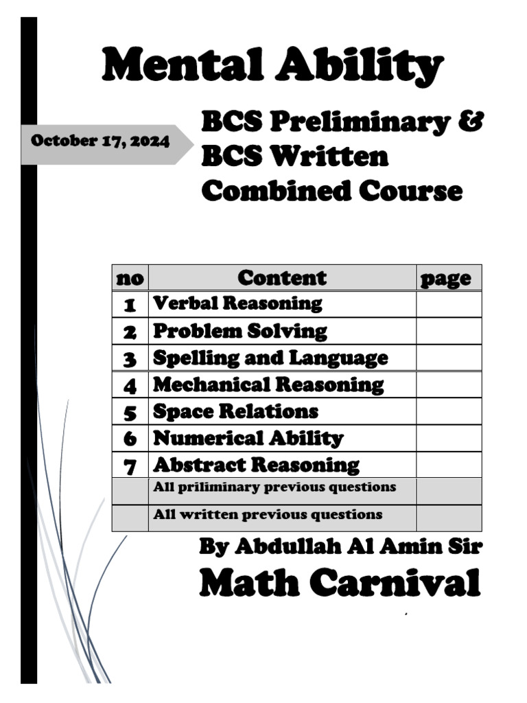 Mental Ability Lecture - Order Position Blood Problem Solving | PDF ...