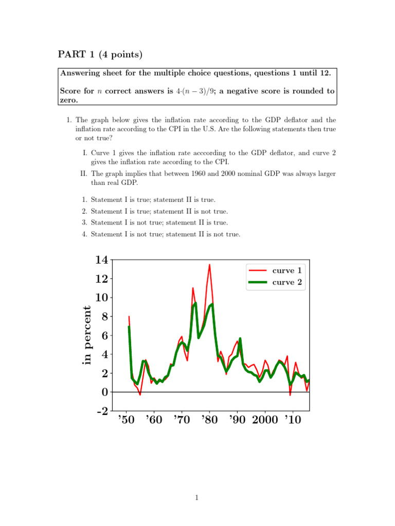 AP Macro Exam 3 MCQ Practice Guide | PDF | Inflation | Phillips Curve
