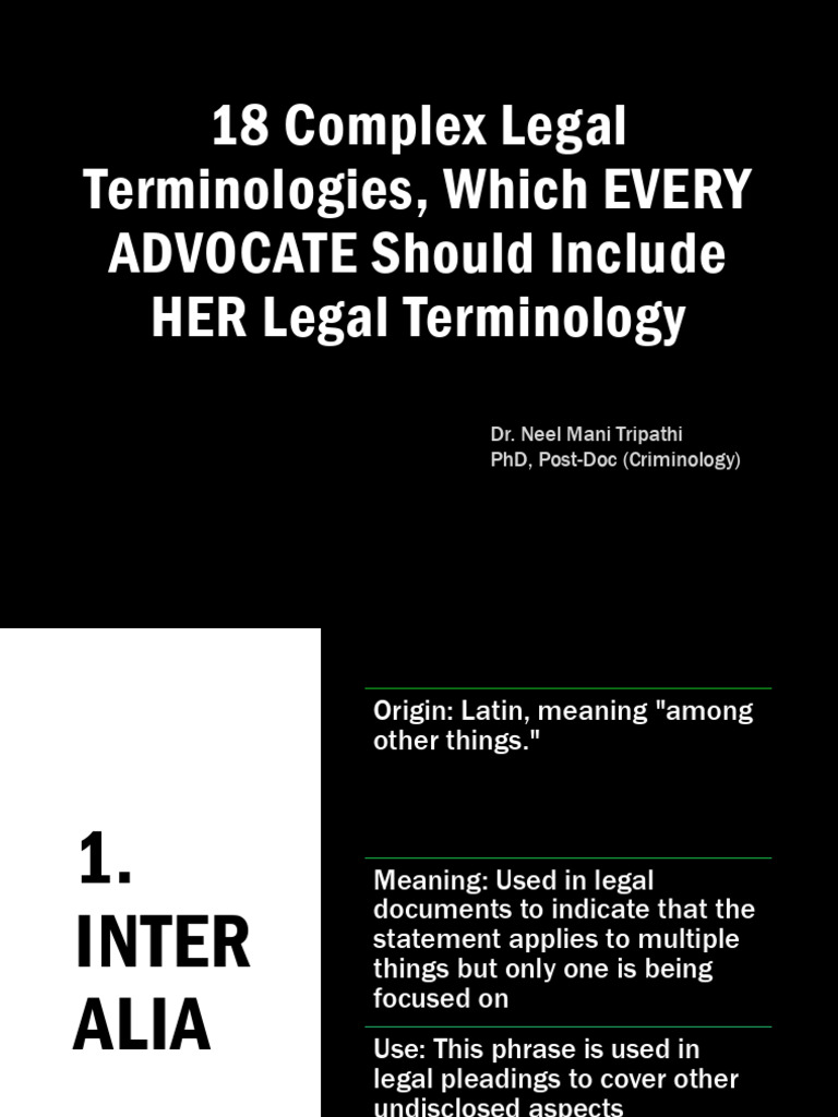 18 Complex Legal Terminologies | PDF | Legal Concepts | Civil Law ...