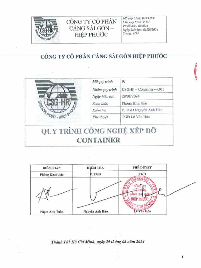 Sop Container Sghp 1 | PDF