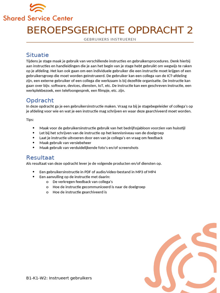 Opdracht 2 - Gebruikers Instrueren | PDF