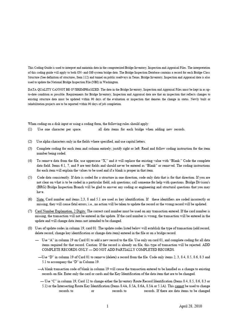 Coding guide pdf interchange road controlled access highway