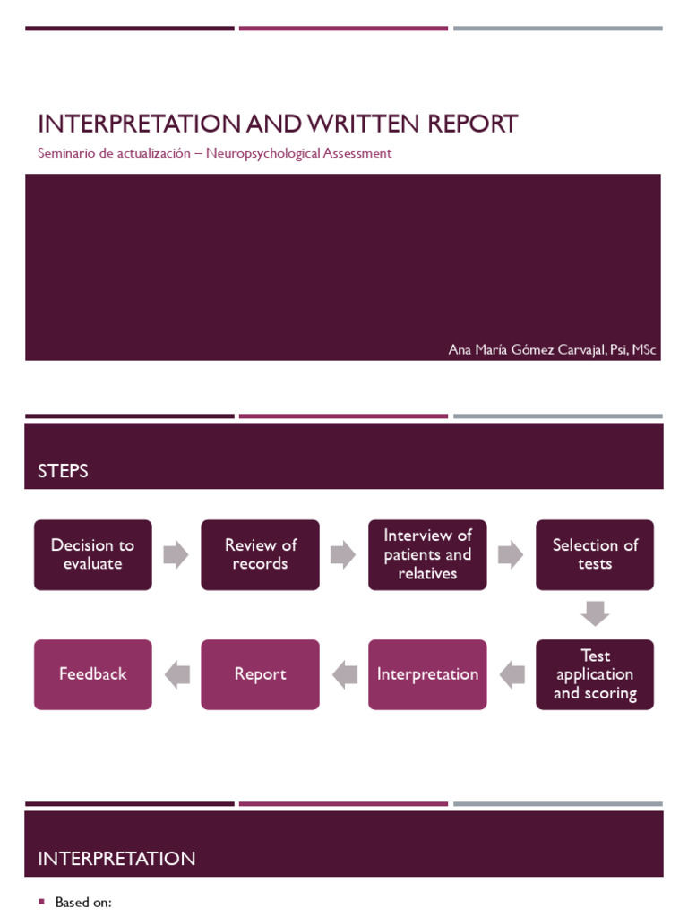 Neuropsychological Assessment Process Guide | PDF | Neuropsychological ...