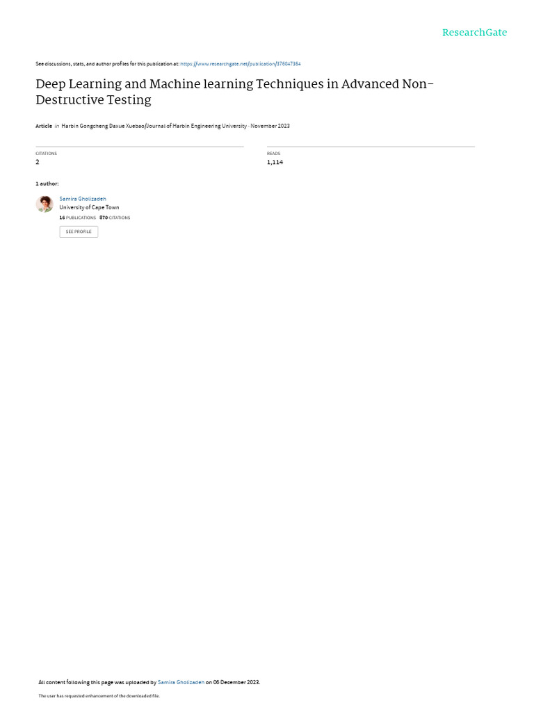 Deep Learning in Non-Destructive Testing | PDF | Machine Learning ...