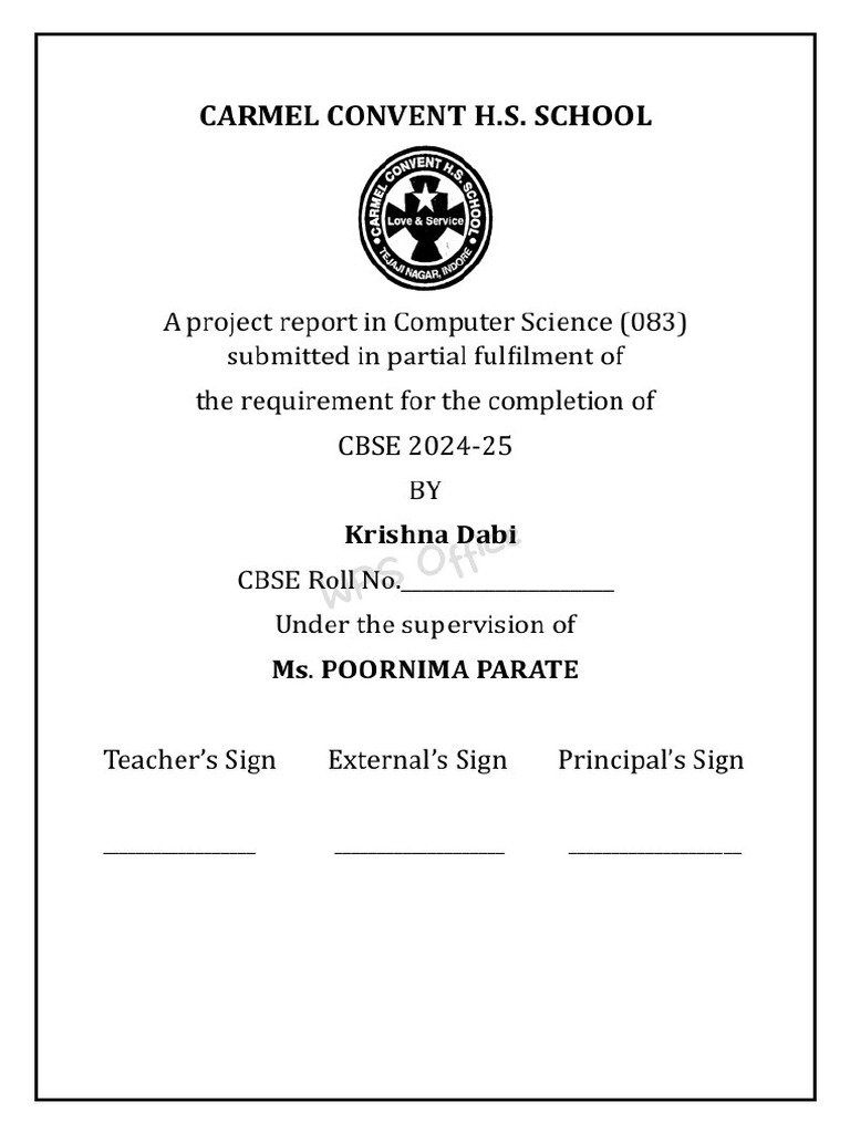 Computer Science Project 12 B | PDF
