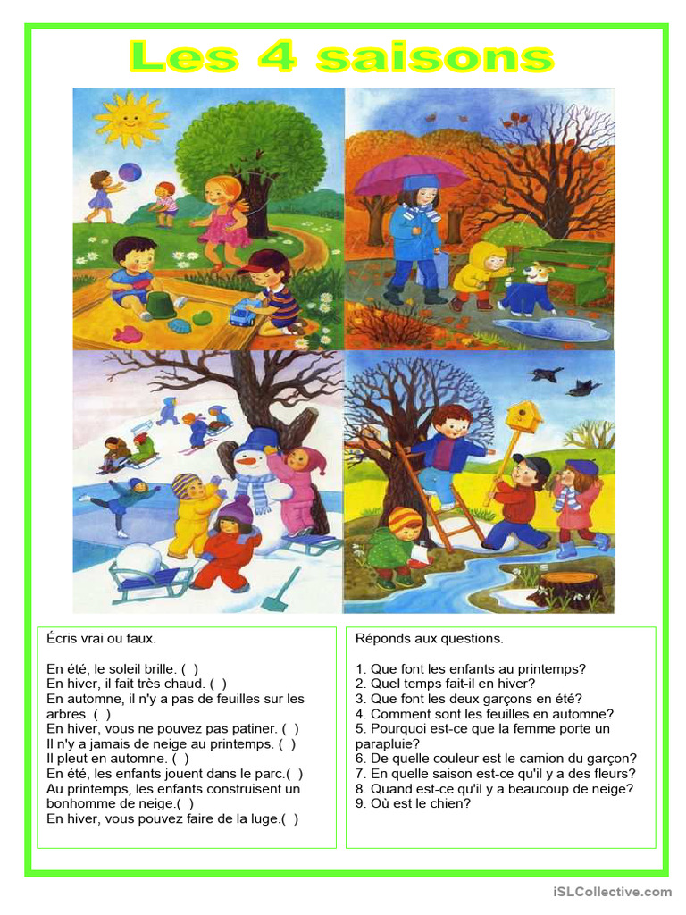Les Quatre Saisons pour le Primaire | PDF