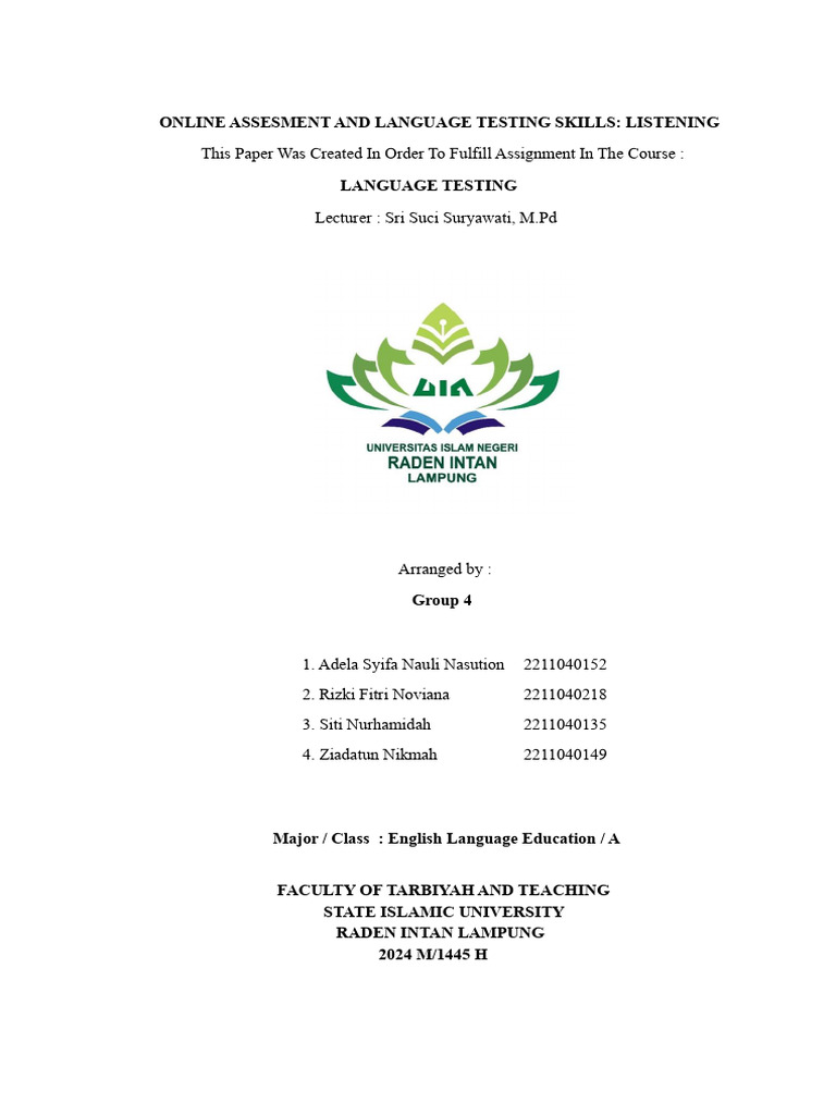 Journal Of Language Testing