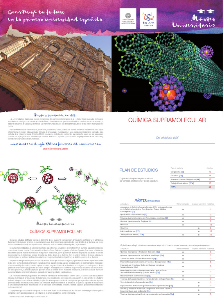 Máster en Química Supramolecular | PDF | Química | Química Inorgánica