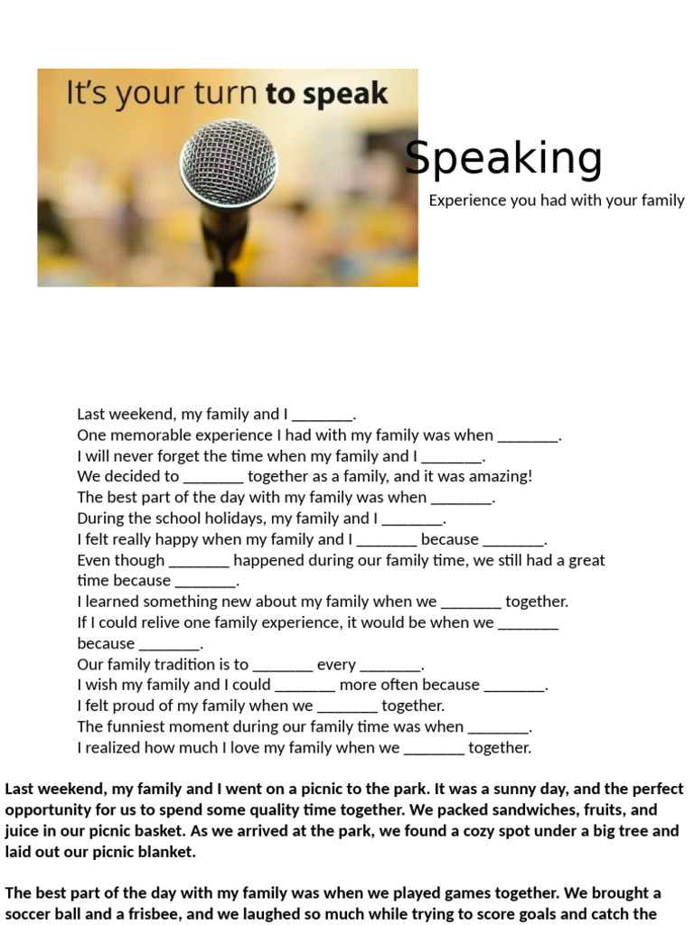 Speaking - Journal g.4 | PDF