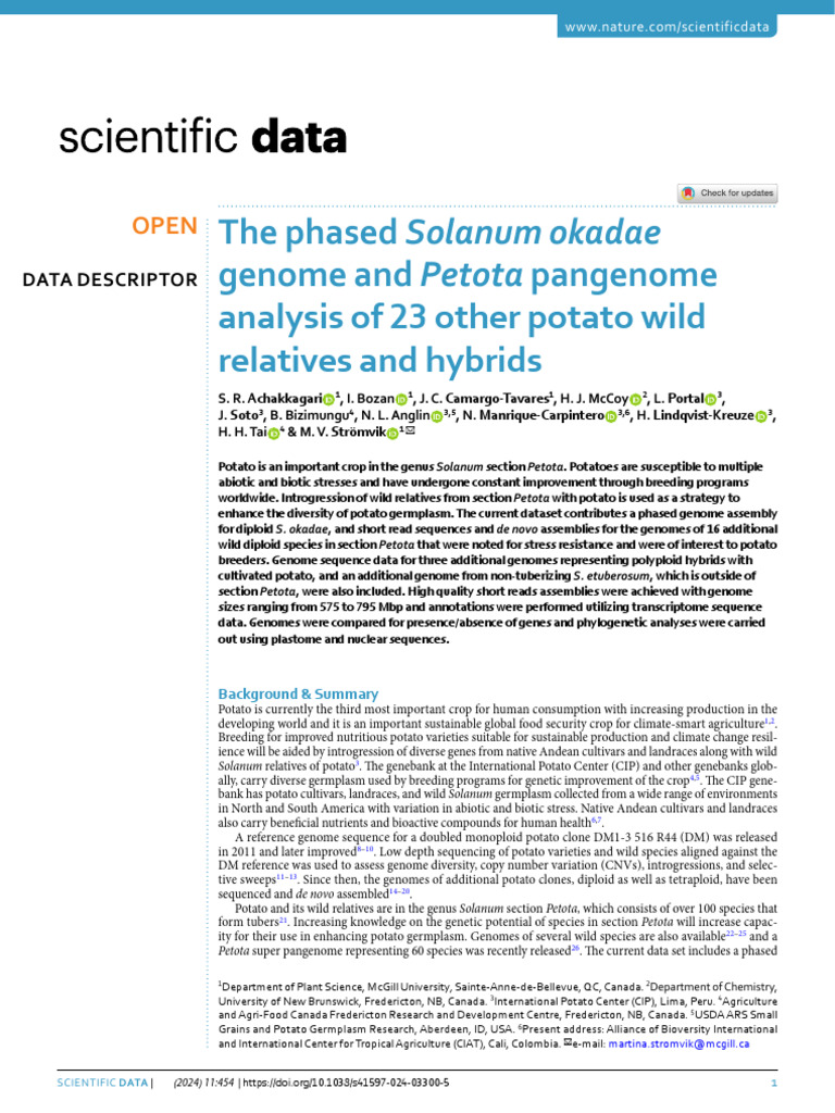 Hybrid Potato Haplotype Design Using Pangenome | PDF | Dna Sequencing ...