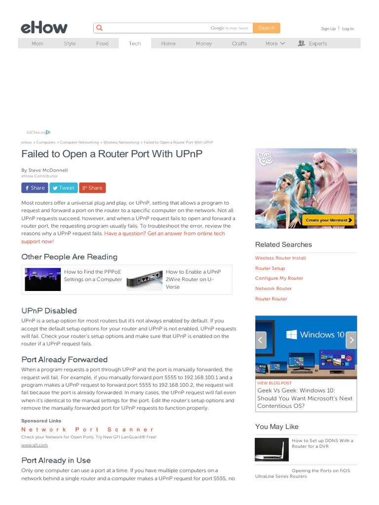 Failed To Open A Router Port With UPnP | PDF | Computer Architecture ...