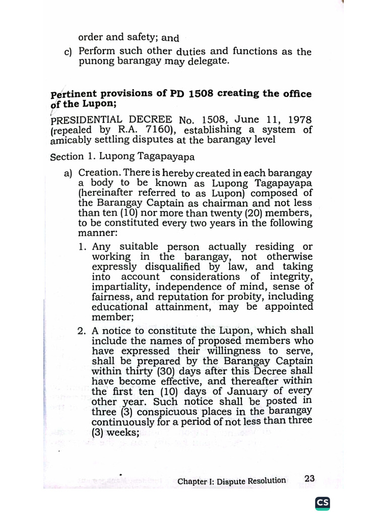 Crim 6 Pertinent Provision of PD 1508 | PDF
