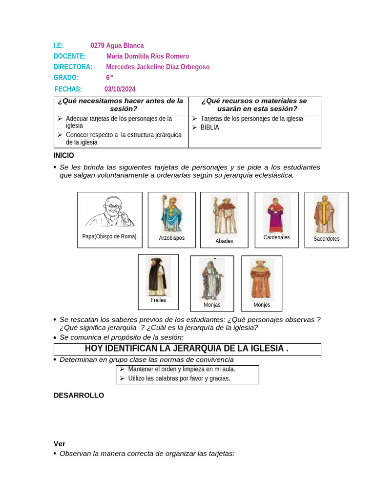 Jerarquía de la Iglesia Católica: Guía Educativa | PDF | obispo ...
