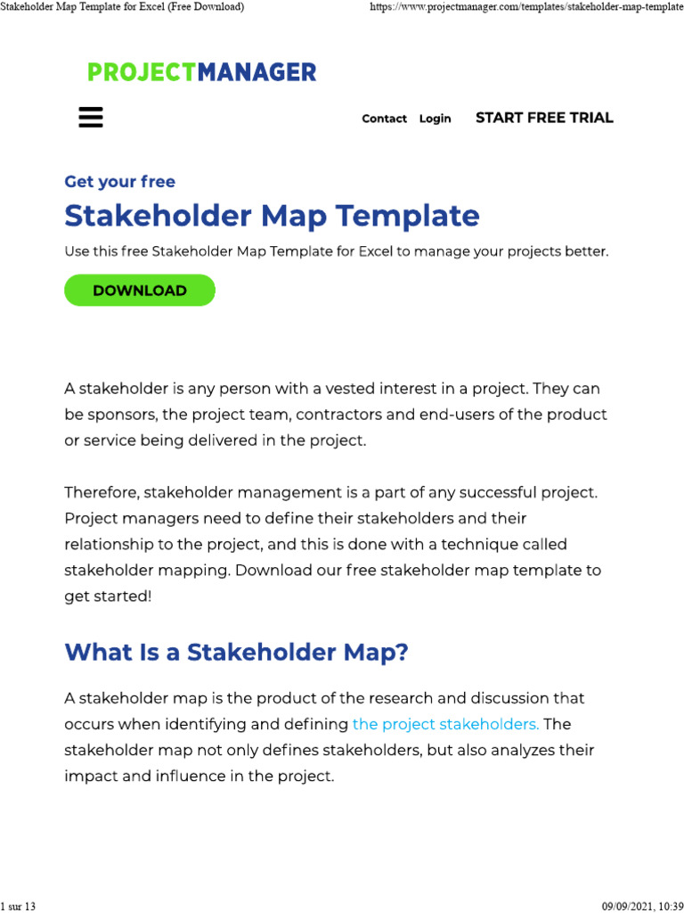 TEMPLATE - Stakeholder Map | PDF