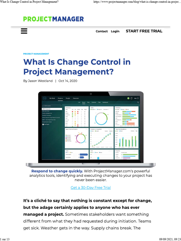 What Is Change Control in Project Management | PDF