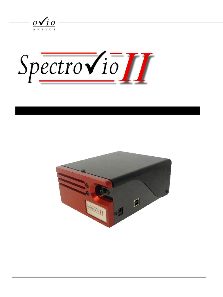Manuel d'utilisation SpectroVio II | PDF | Tube fluorescent | Fluorescence
