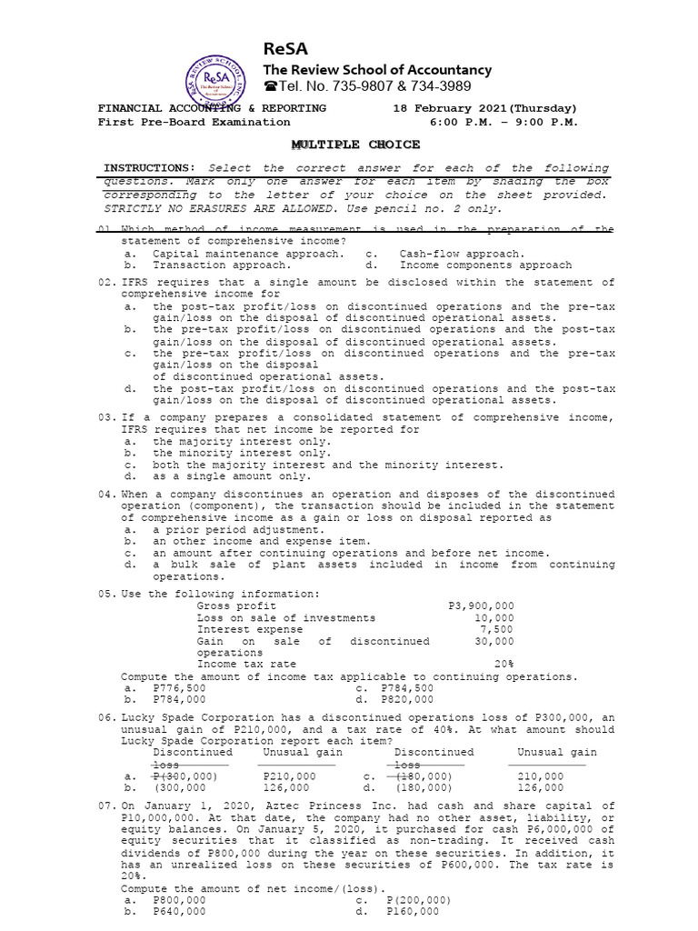 Far b41 first pre board exams questions answers solutions compress 1