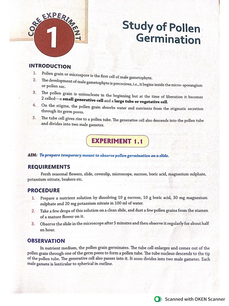 Biology Experiment No 1 | PDF