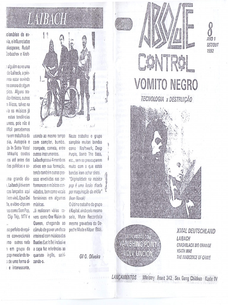 Absolute Control - Ano 1 - Nº 8 - Set-Out 1992 | PDF