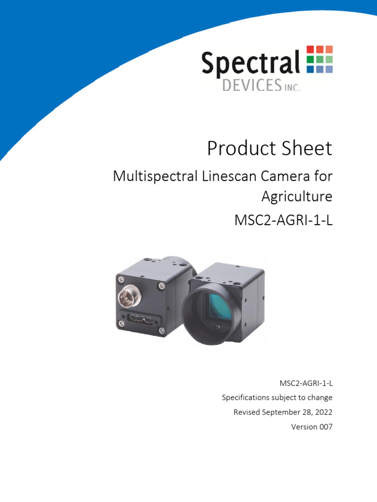 MSC2-AGRI-1-L Multispectral Camera | PDF | Camera | Frame Rate
