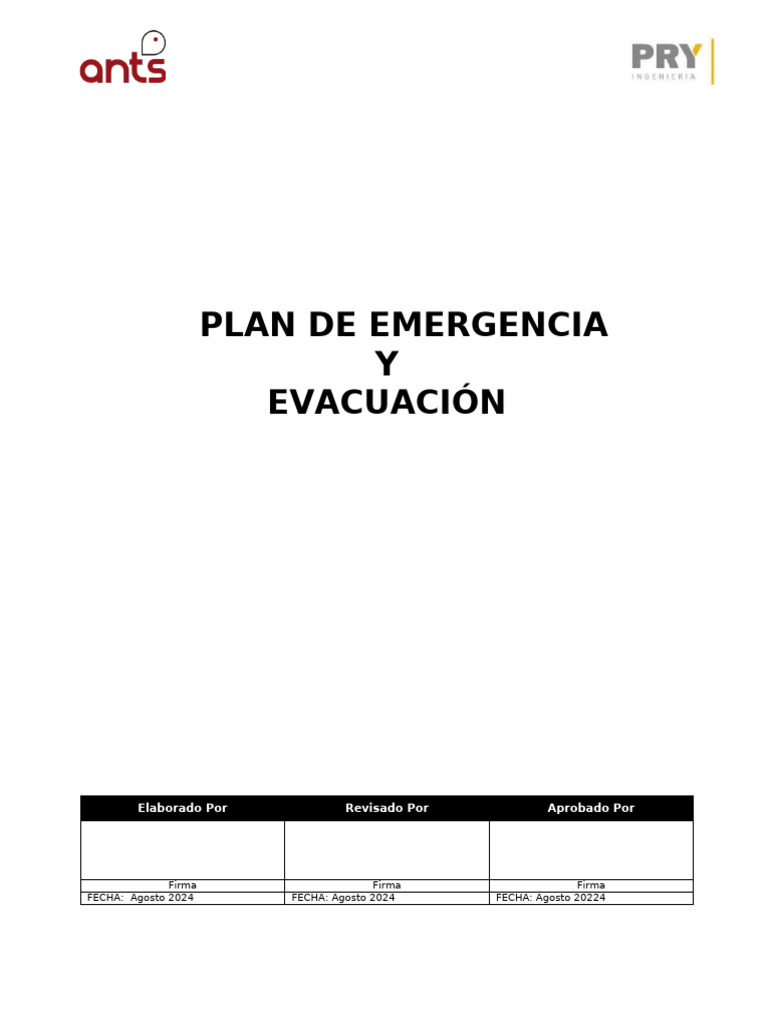 Plan de Emergencia y Evacuación 2024 | PDF | Temblores | Ambulancia