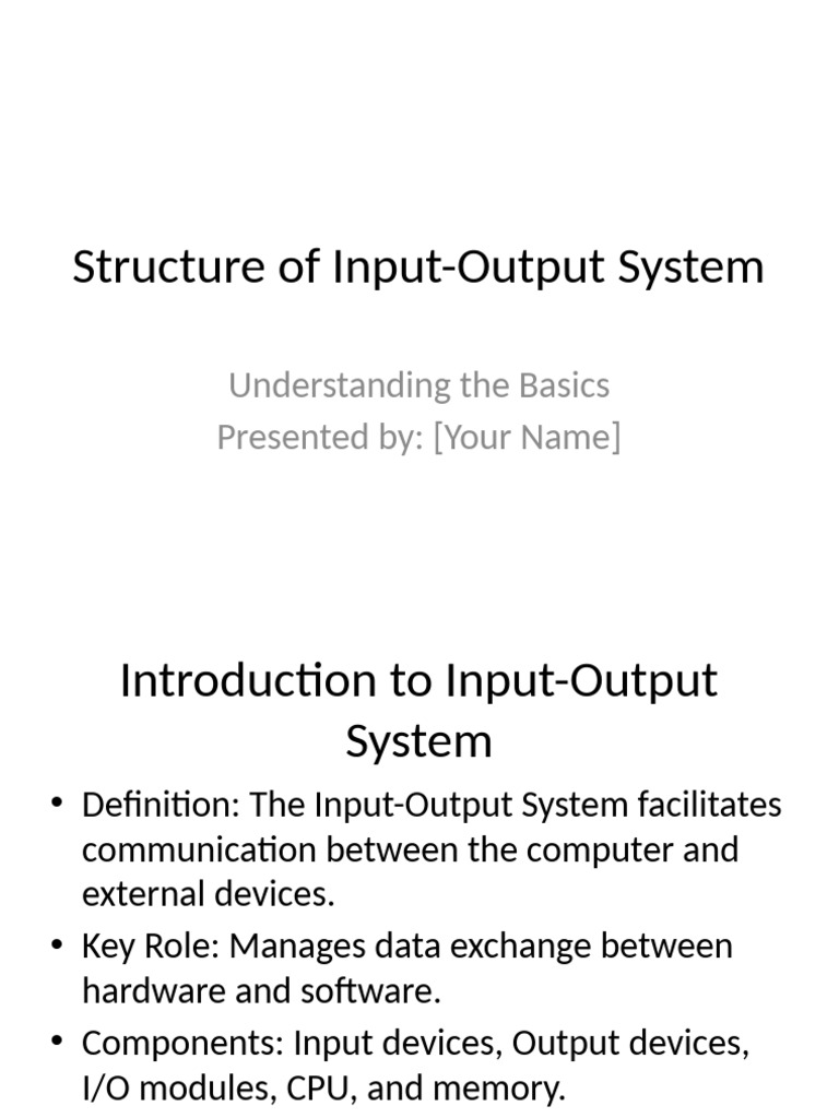 Input Output System Structure | PDF | Input/Output | Usb