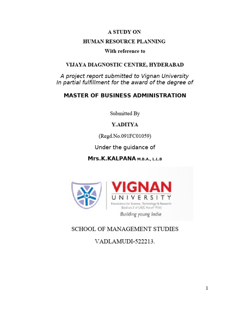 Project Report On Human Resource Planning | PDF | Human Resources ...