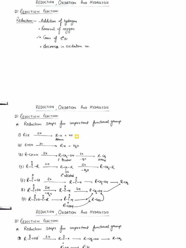 Reduction Oxidation And Hydrolysis Pdf
