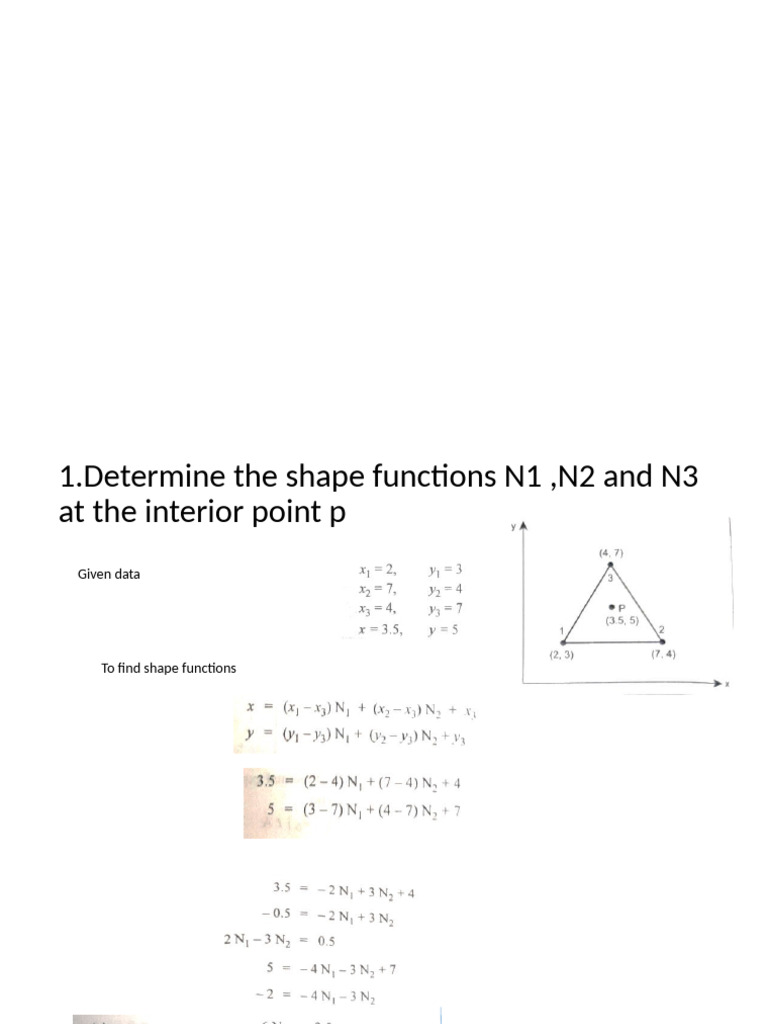 CST Element Shape Functions and Matrices | PDF