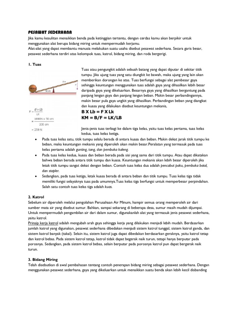 Keuntungan Katrol Tetap Sebagai Alat Untuk Mempermudah Kerja Adalah Berbagai Alat