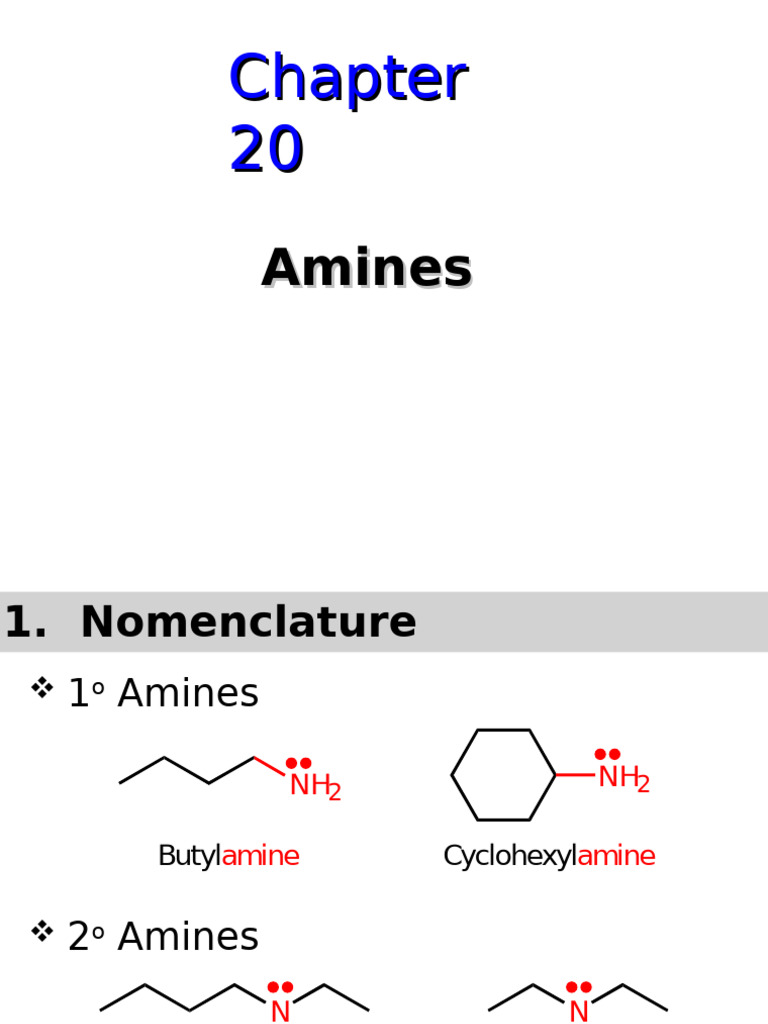 CH 20 | PDF | Amine | Hydrogen Compounds