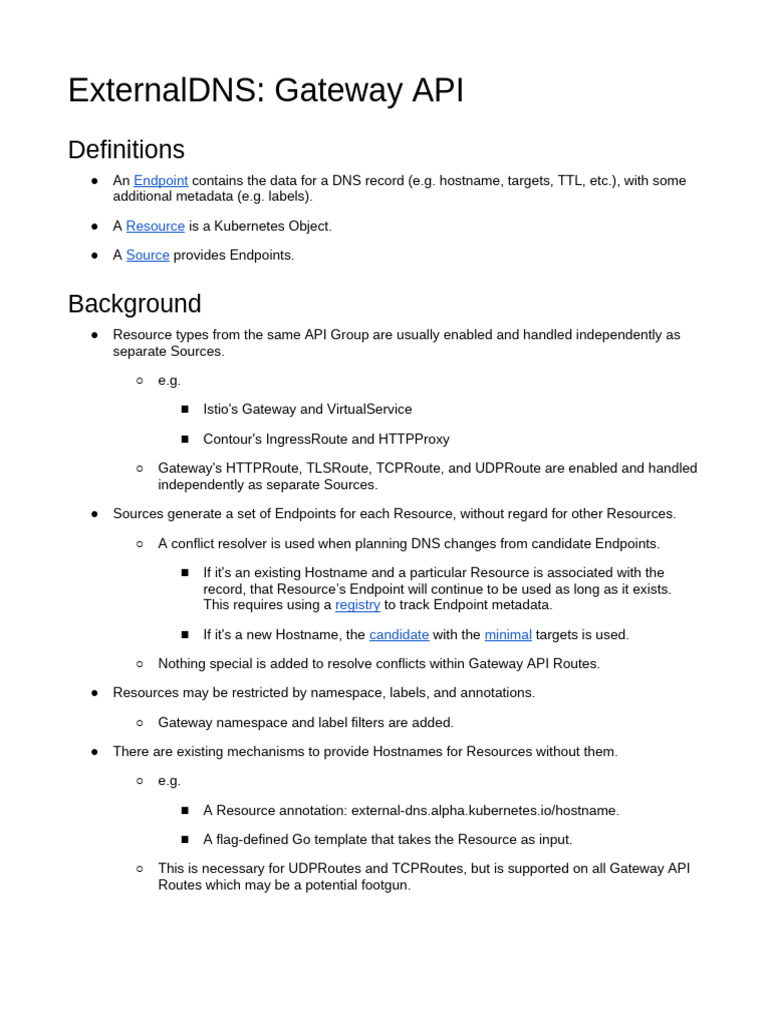ExternalDNS Gateway API PDF Domain Name System Communications 