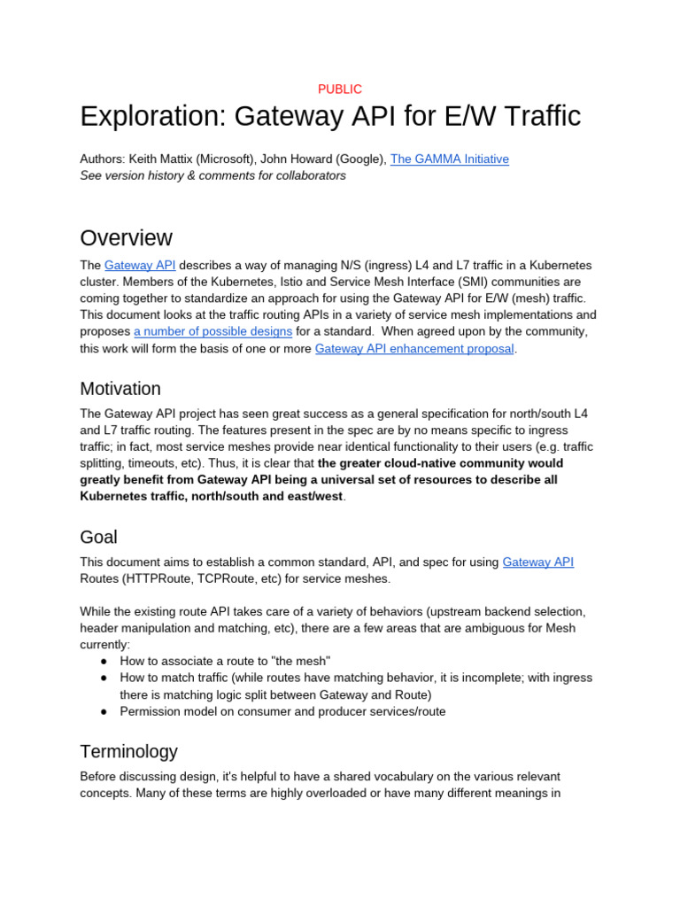 Gateway API for E/W Traffic in Kubernetes | PDF | Proxy Server ...