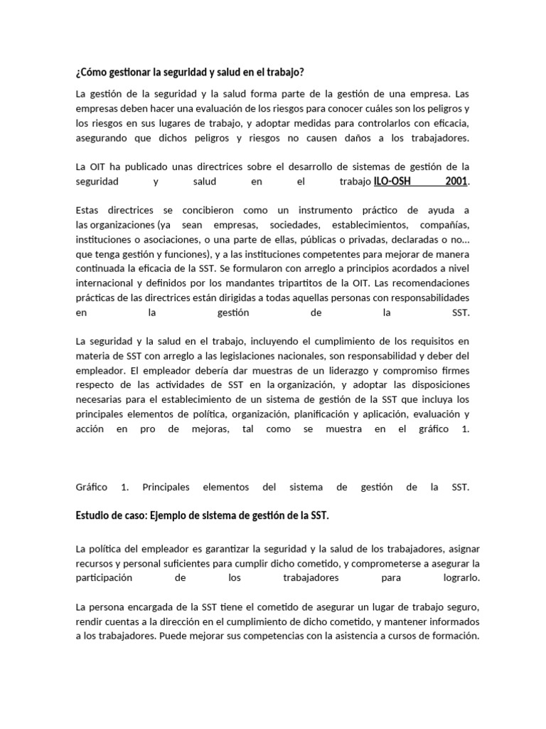 Cómo Gestionar La Seguridad Y Salud En El Trabajo Pdf Seguro Valores
