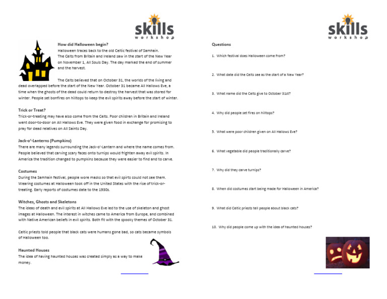Origins and Traditions of Halloween | PDF | Halloween | Observances ...